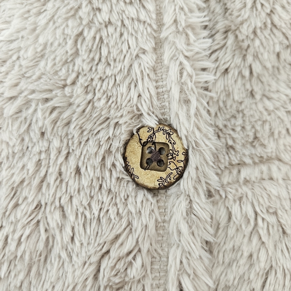 Patagonia Hooded Fuzzy Fleece Button Up Jacket Womens S Beige - Picture 5 of 8
